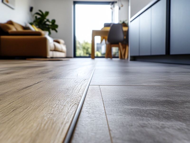 Cubrejunta entre piso de madera y porcelanato